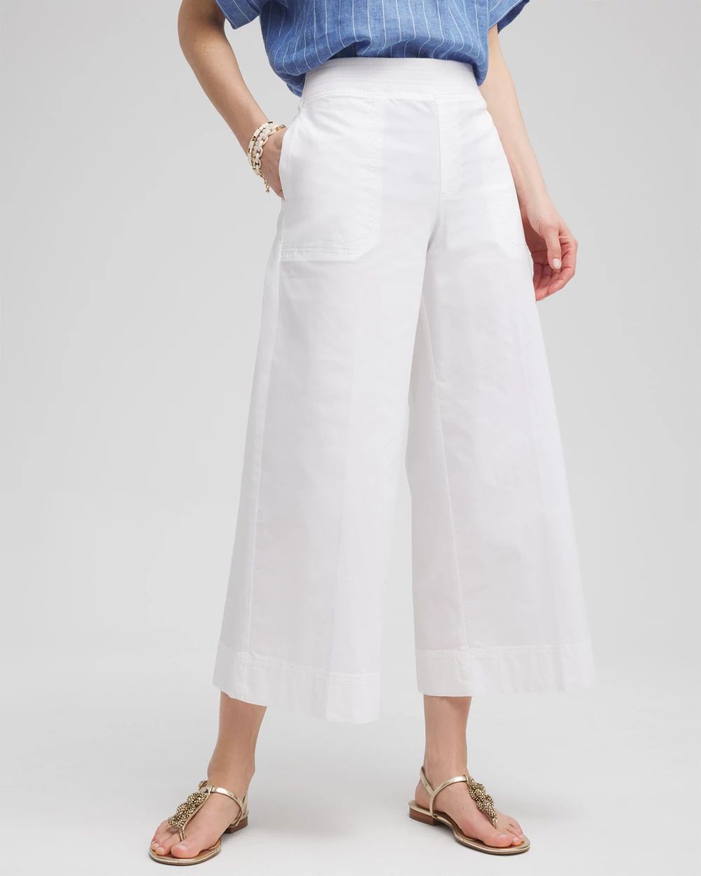 パンツ OHOTORO Culotte Pants White Poplin Culotte Pants | Chico's